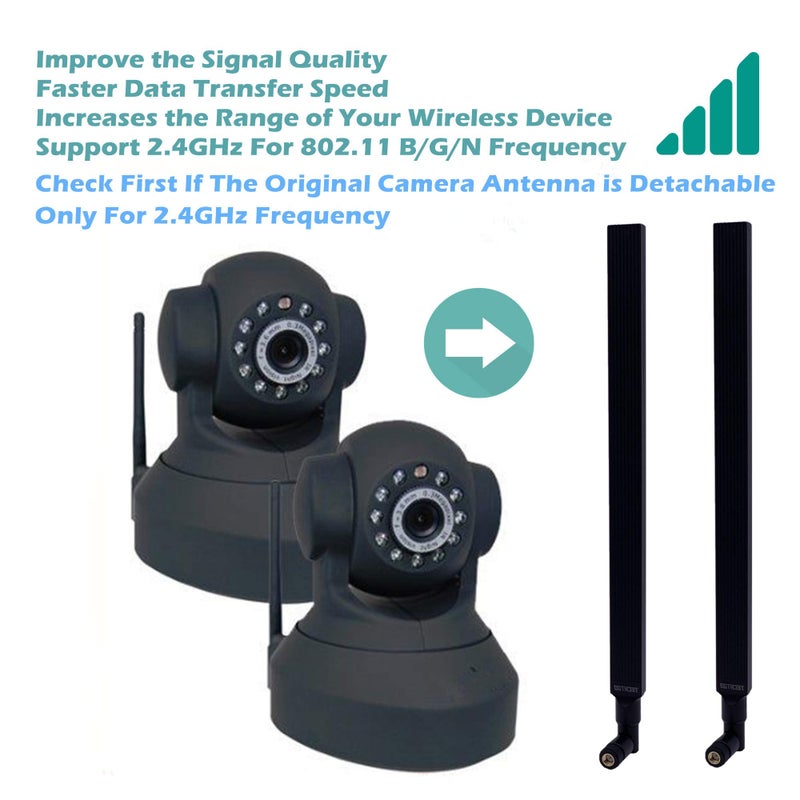 TECHTOO WiFi Antenna 2.4GHz 10 dBi for Wireless Router - Security IP Camera - USB Card Adapter - PCI PCIe Cards - Range Extender - PC Desktop - Drone - Signal Booster (2.4GHz RP-SMA 2-Pack) - Image 5